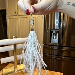 Anthropologie Dusty Pink and Gold Feather Earrings